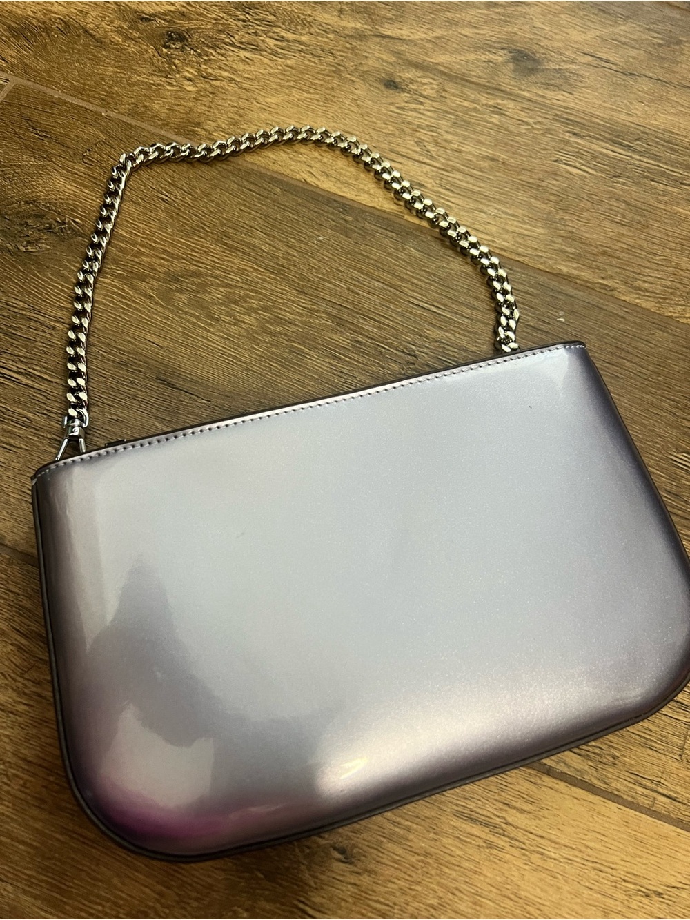 Kate Spade Kenzie Lilly Pochette Bag Metallic Lavender Grey Chain Strap - Picture 3 of 8